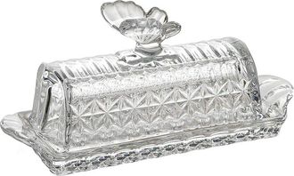 Alice Pazkus Butterfly Glass Butter Dish