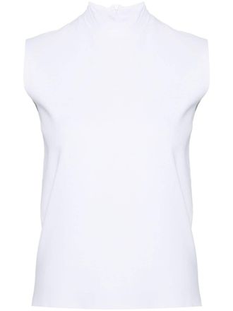 Plan C fine-knit mock-neck top - White