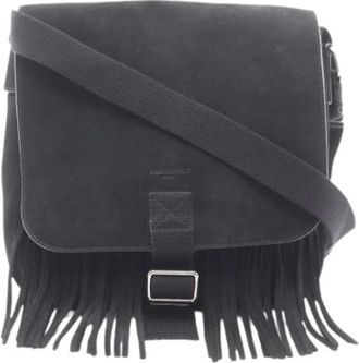 Saint Laurent Pre-owned Su&egrave;de Schoudertas - Dames - Vintage Schoudertas - Zwart - ONE Size - Su&egrave;de - Vintage