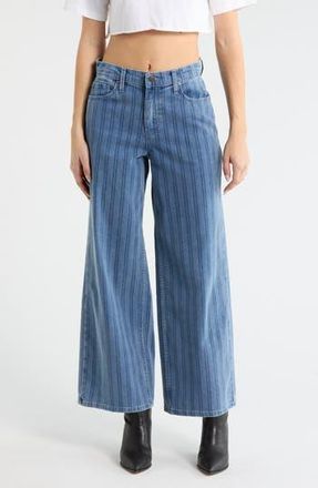 Vigoss Pinstripe Wide Leg Jeans in Medium Wash at Nordstrom Rack, Size 25