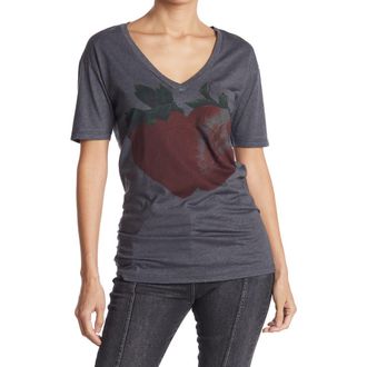Go Couture Deep V-Neck Boyfriend Tee in Black Dye 3 at Nordstrom Rack, Size X-Large