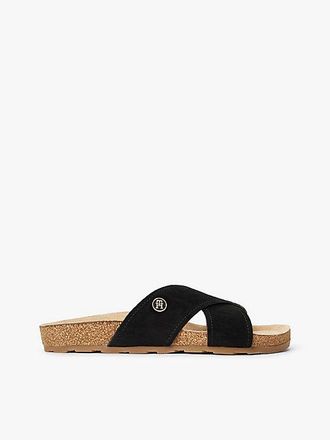 Tommy Hilfiger Suede Strap Cork Sandals