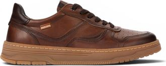 Pikolinos Pikolinos Mens Brown Leather Sneaker Trainers Lace-Up Sports Shoes - Salinas