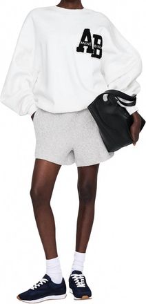 Anine Bing Kam Shorts In Ivory And Black Monogram