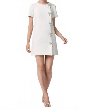 Trina Turk Diamonds Crystal Bows Sheath Dress In Winter White