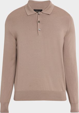 Brioni Men & apos;s Cashmere-Silk Polo Sweater