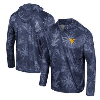 Colosseum Mens Colosseum Navy West Virginia Mountaineers Palms Printed Lightweight Quarter-Zip Hooded Top at Nordstrom, Size Medium