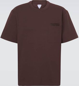Bottega Veneta Camiseta de jersey de algod&oacute;n con ante