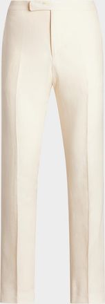 Polo Ralph Lauren Mens Flat-Front Linen Trousers