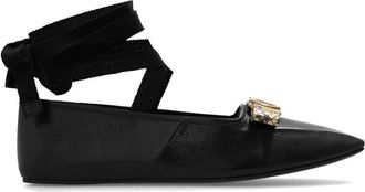 Gucci Black Calfskin Ballet Womens Flats