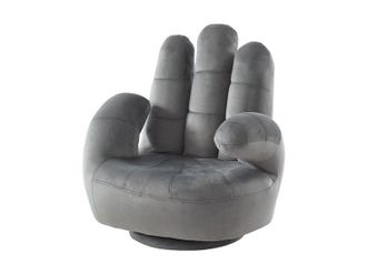 Vente-Unique Poltrona Mano Per Bambini Girevole In Velluto Antracite - Catchy