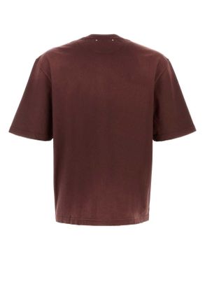 Golden Goose Logo-Embroidered Cotton T-Shirt - Burgundy