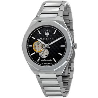 Maserati R8823142002 Mens Automatic Watch with Black Dial - Silver Stainless Steel - One Size