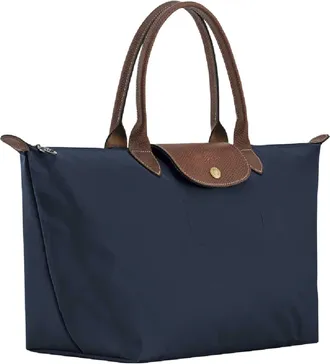 Longchamp Womens Handbag Le Pliage Original Blue Polyamide Handbags Hand Bags