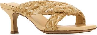 Bottega Veneta Womens Riva Mule Beige Raffia Sandal