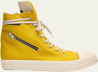 DRKSHDW RICK OWENS Mens Cargo Sneaks Denim High-Top Sneakers