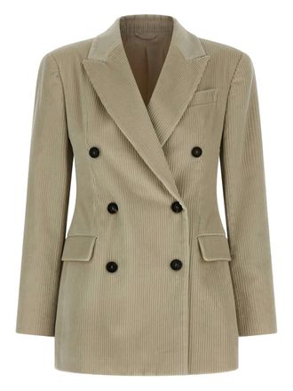 Brunello Cucinelli corduroy double-breasted jacket - Neutrals