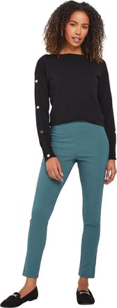 M&Co Womens Denim Blue Stretch Bengaline Trousers - Womens