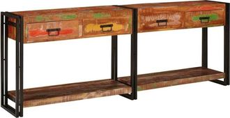 vidaXL Vidaxl - Console Tables with Drawer 2 pcs Multicolour Solid Reclaim wood