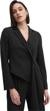 Sandro Ferrone Enkelrijige blazer - Dames - Blazers - Zwart - S - Polyester - Jassen