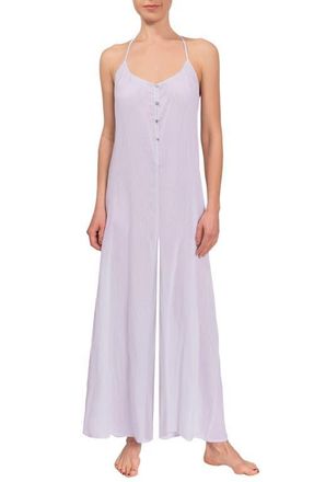 Everyday Ritual Kaitlyn Wide Leg Sleep Jumpsuit in Lavender at Nordstrom, Size Xx-Large