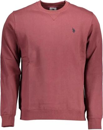 U.S.Polo Association Paarse Katoenen Sweater met Logo Borduursel - Heren - Sweatshirts - Paars - 2XL - Katoen - Hoodies & sweatvesten