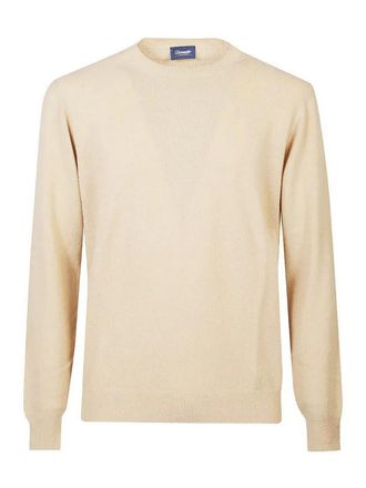 Drumohr Long Sleeve Crew-Neck Logo Sweater