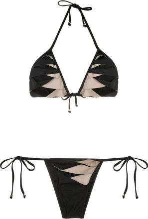 Amir Slama cut-out triangle bikini - women - Polyamide/Elastane - M - Black