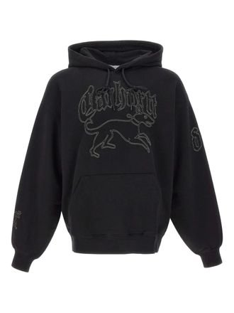 Carhartt Work in Progress Hackwork graphic-embroidery hoodie - men - Cotton - S - Black