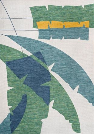 Jonathan Y Designs Shelby Coastal Vintage Abstract Palm Leaf Indoor/Outdoor Area Rug in Green/cream at Nordstrom, Size 8Ft 0In X 10Ft 0In