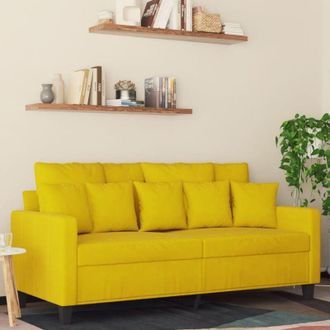 vidaXL Sof&aacute; De 2 Plazas Terciopelo Amarillo 140 Cm Vidaxl