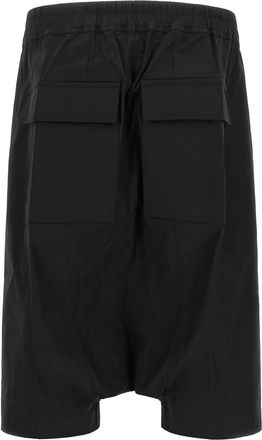 Rick Owens Mens Black Cotton Bermuda Shorts