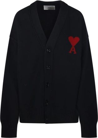 Ami ADC Cardigan V-neck Felted Merino - Dames - Vesten - Zwart - XS - Wol - Truien & Vesten