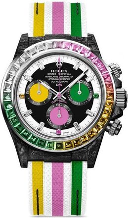 Designa Individual pre-owned customised Daytona 40mm - unisex - Carbon Fiber/Nylon - One Size - White