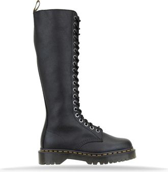 Dr. Martens Leren Veterlaarsjes met Rits - Dames - Veterlaarzen - Zwart - 37 EU - Leer - Schoenen