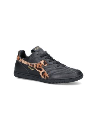 Dolce & Gabbana Leopard-Print Paneled Sneaker - Black