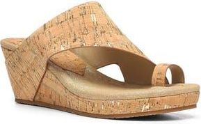 Donald J Pliner Gyere Wedge Loop Toe Sandal in Platino at Nordstrom Rack, Size 5.5