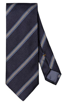 Eton Stripe Silk Tie in Navy at Nordstrom