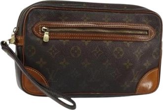 Louis Vuitton Pre-owned Vintage Canvas Clutch - Dames - Vintage Clutch - Bruin - ONE Size - Vintage