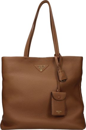Prada Damess Bruin/karamel leren schoudertassen