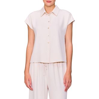 Melloday Cap Sleeve Button-Up Shirt in Bone at Nordstrom Rack, Size X-Small