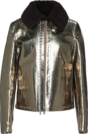 Jil Sander Giacca con colletto in shearling - Oro