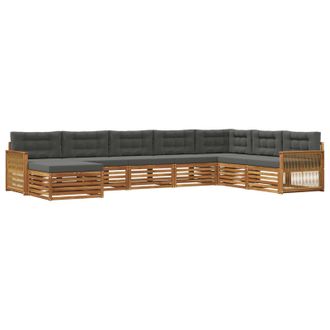 vidaXL Conjunto De Sof&aacute;s De Exterior 8 Pcs Natural Y Antracita Vidaxl
