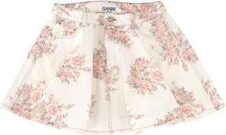 Ganni Denim Miniskirt-Donna
