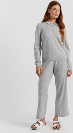 Chinti and Parker Wool-Cashmere Knit Polo Sweater in Light Grey at Nordstrom, Size X-Large