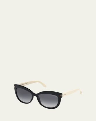 Tom Ford Alistair Two-Tone Squared Cat-Eye Sunglasses