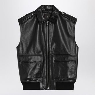 Anine Bing Sonnie Black Leather Gilet