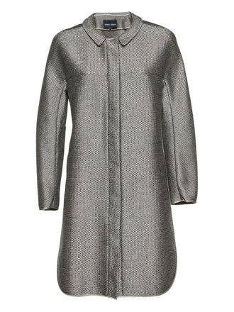 Giorgio Armani basket-weave coat - Grey