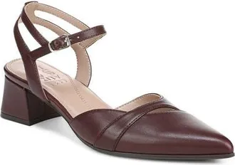 Naturalizer Merritt Slingback Pointed Toe Pump in Merlot Red Leather at Nordstrom, Size 6.5