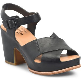 Kork-ease San Isabel Sandal in Black Leather at Nordstrom Rack, Size 11